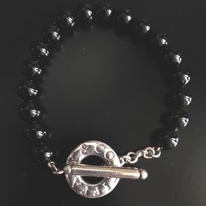 Tiffany & Co. Silver onyx bead toggle bracelet